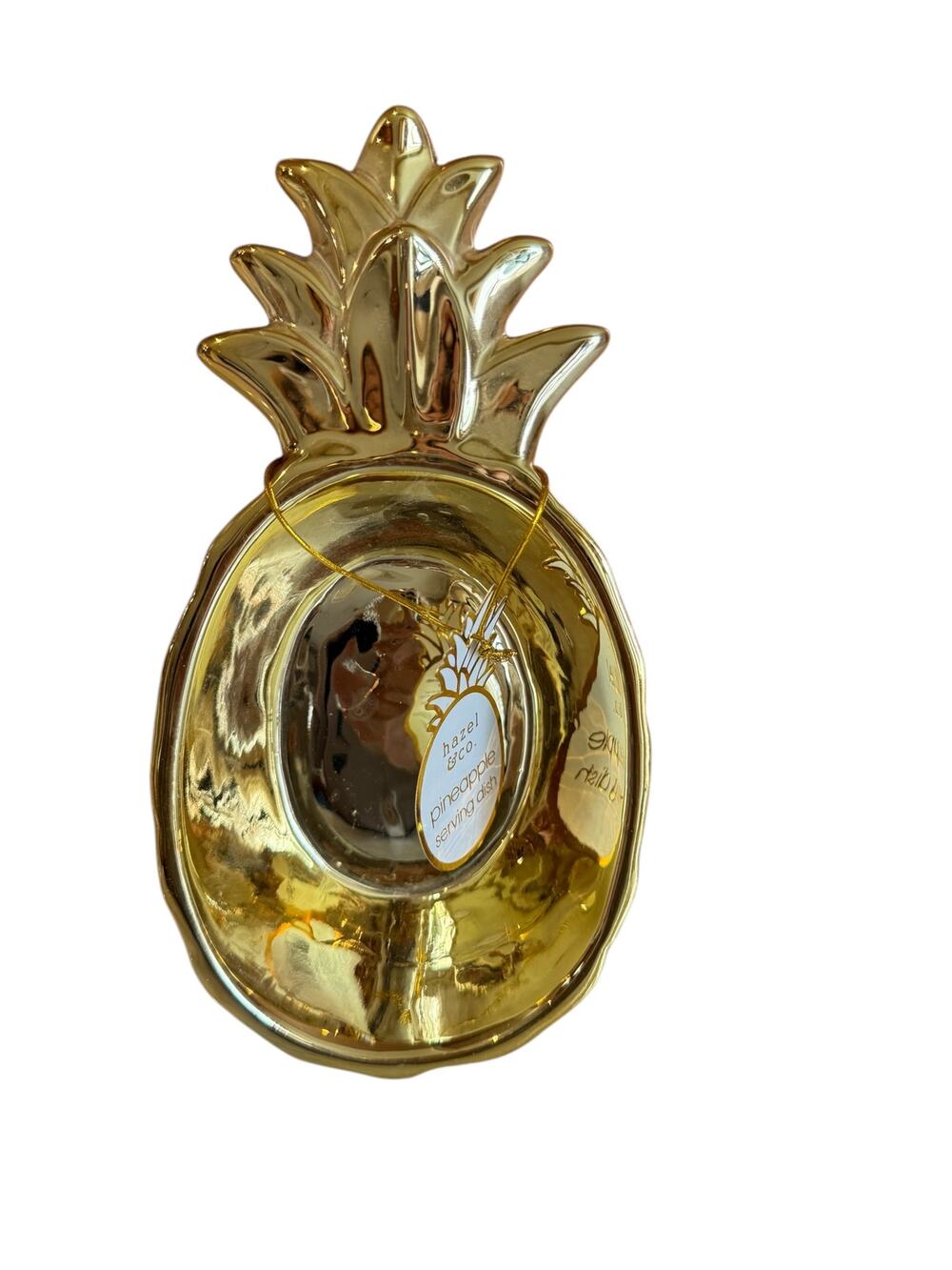 Preppy Pineapple Serving Dish Metallic Gold